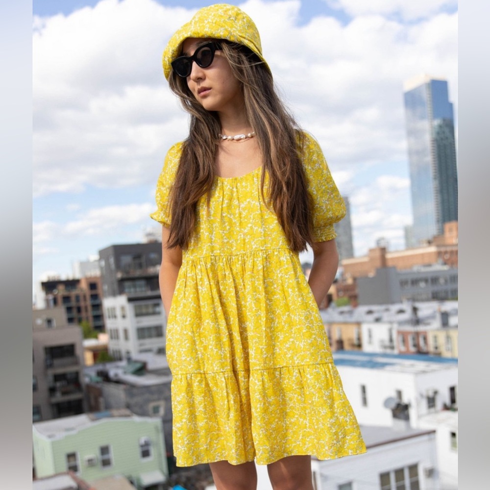 Find Me Now Lisa Says Gah Yellow Floral Mini Dress